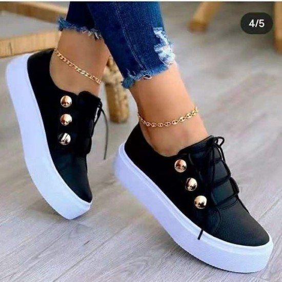 Lace up Slip on Women Tennis Sneakers Ladies Thick Sole Casual Shoes Solid Color Flats walking shoes Lace up Slip on Women Tennis Sneakers Ladies Thick Sole Casual Shoes Solid Color Flats walking shoes
