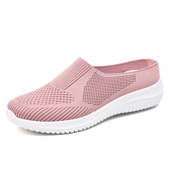 XRH Wholesale Mesh Knit Slippers Custom Logo Pink Walking Style Flats Shoes Purple Slip On Casual Shoes For Mother Women XRH Wholesale Mesh Knit Slippers Custom Logo Pink Walking Style Flats Shoes Purple Slip On Casual Shoes For Mother Women