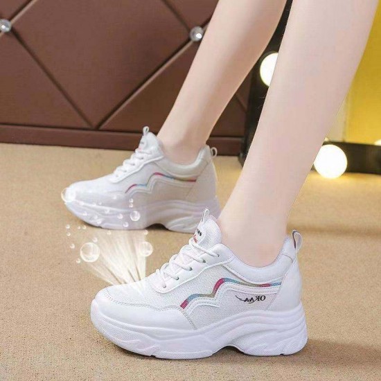 Hot Sale High Top Thick Sole Lace-up Shoes Sneakers Soft Sole Casual Shoes Women Hot Sale High Top Thick Sole Lace-up Shoes Sneakers Soft Sole Casual Shoes Women