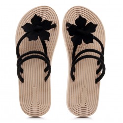 Cross-border Korean-style women's flip-flops with a grass pattern, trendy and lightweight floral print for summer wear