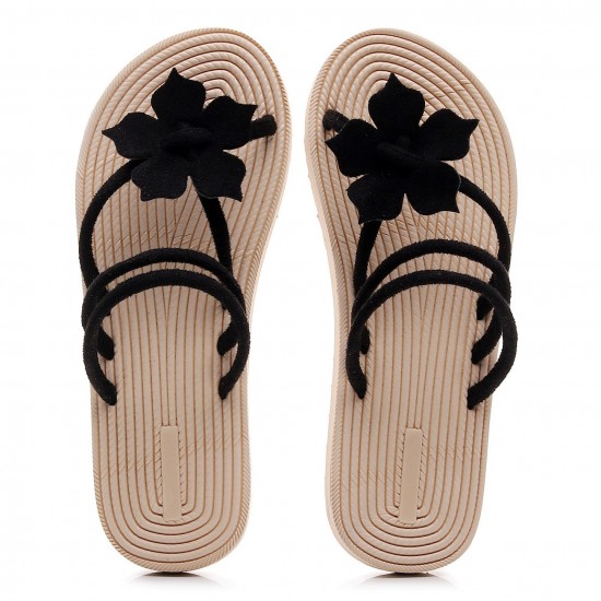 Cross-border Korean-style women's flip-flops with a grass pattern, trendy and lightweight floral print for summer wear