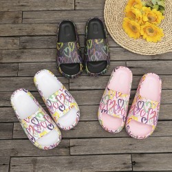 Summer heart print sandals, couples' slippers for both indoor and outdoor use