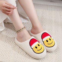 Best-selling cross-border Christmas elk cotton slippers Women's Autumn and Winter Home Warm Couple Plush Slippers