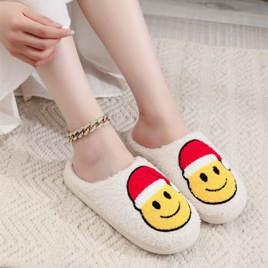Best-selling cross-border Christmas elk cotton slippers Women's Autumn and Winter Home Warm Couple Plush Slippers